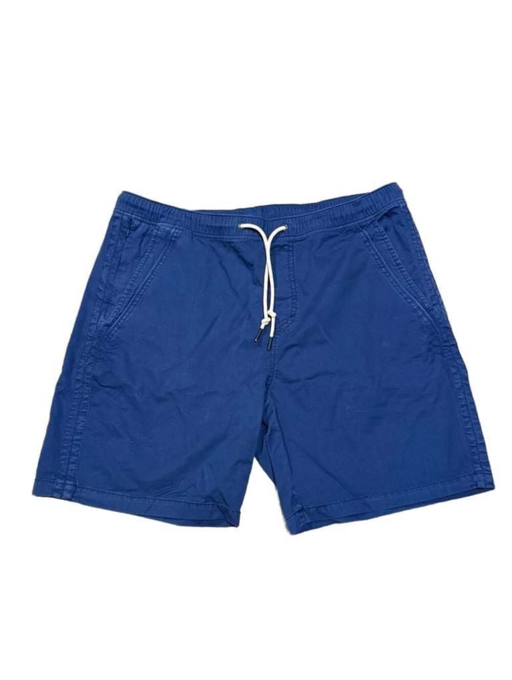 Union Men's L Blue Cotton Drawstring Shorts Elastic Waist Casual